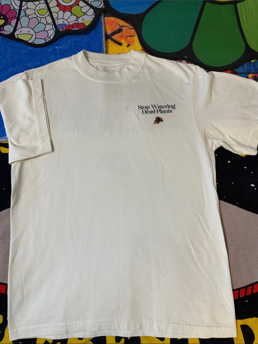 STOP WATERING DEAD PLANTS WHITE TEE - Picture 2 of 12